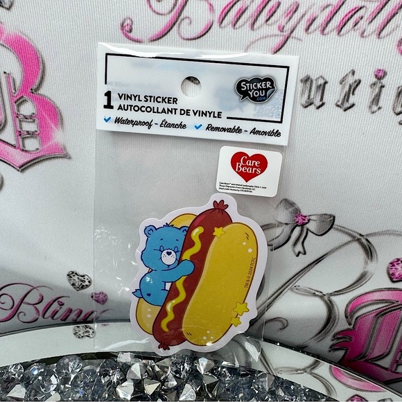 Care Bears Other - Sticker you Care Bears hot dog 🌭 Blue Vinyl Sticker waterproof removable